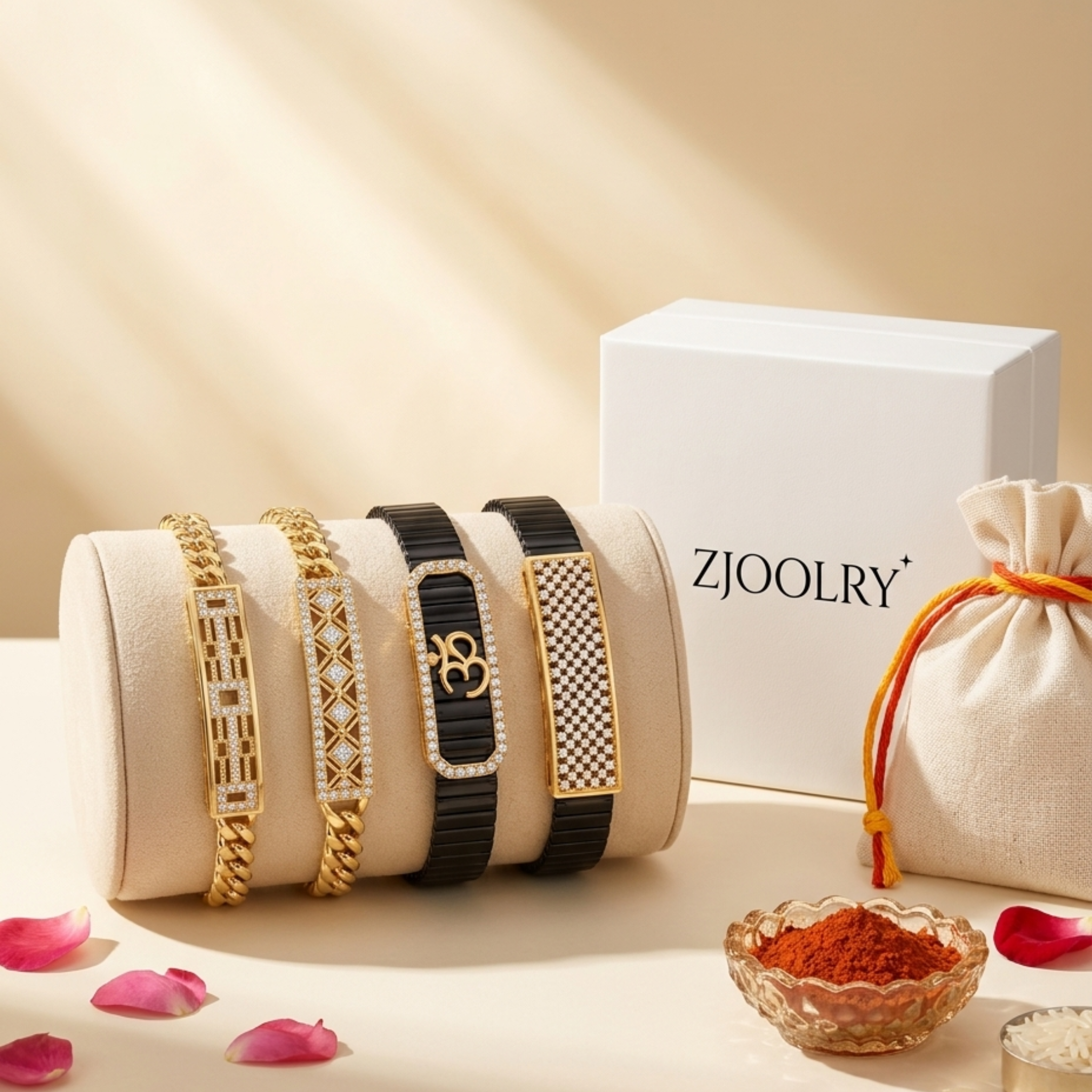 Rakhi Collection featuring premium stainless steel bracelets for brothers by ZJOOLRY