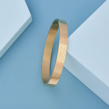 Bold Cross Gold Kada for Men – Vermeil Finish