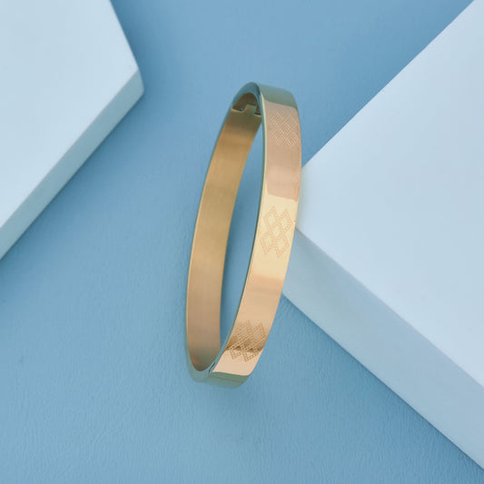 Bold Cross Gold Kada for Men – Vermeil Finish