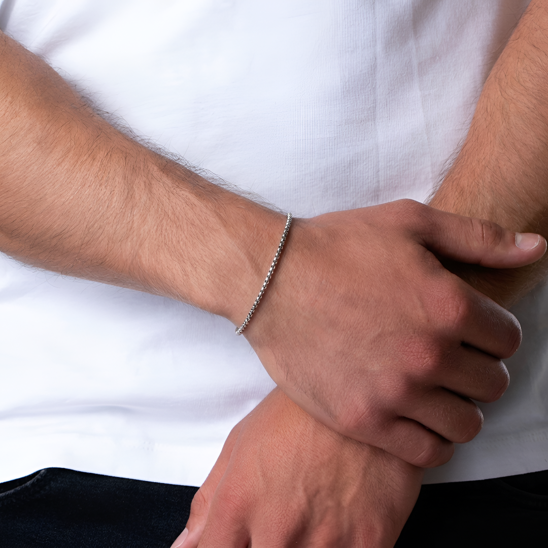 Classic Minimal Silver Bracelet for men