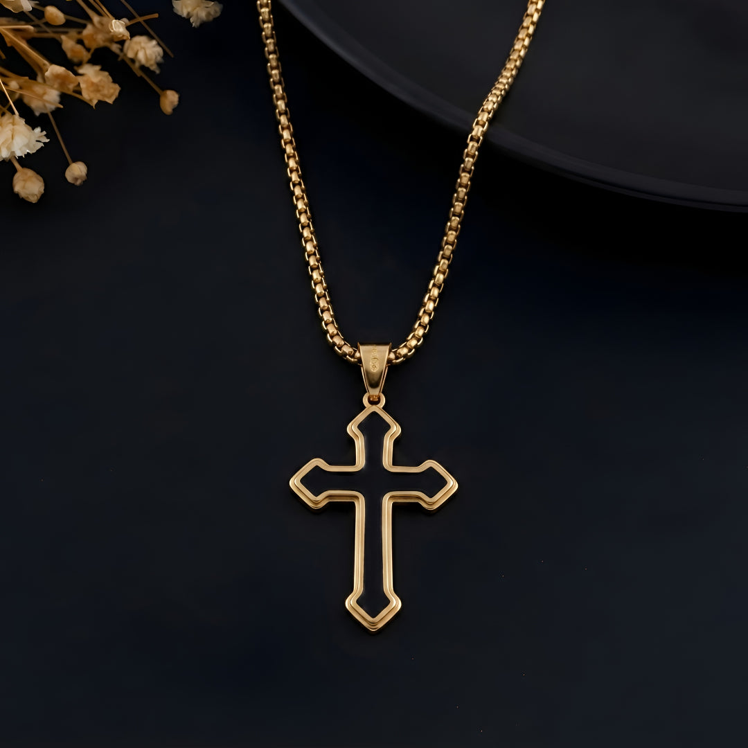 Divine Noir Cross Necklace