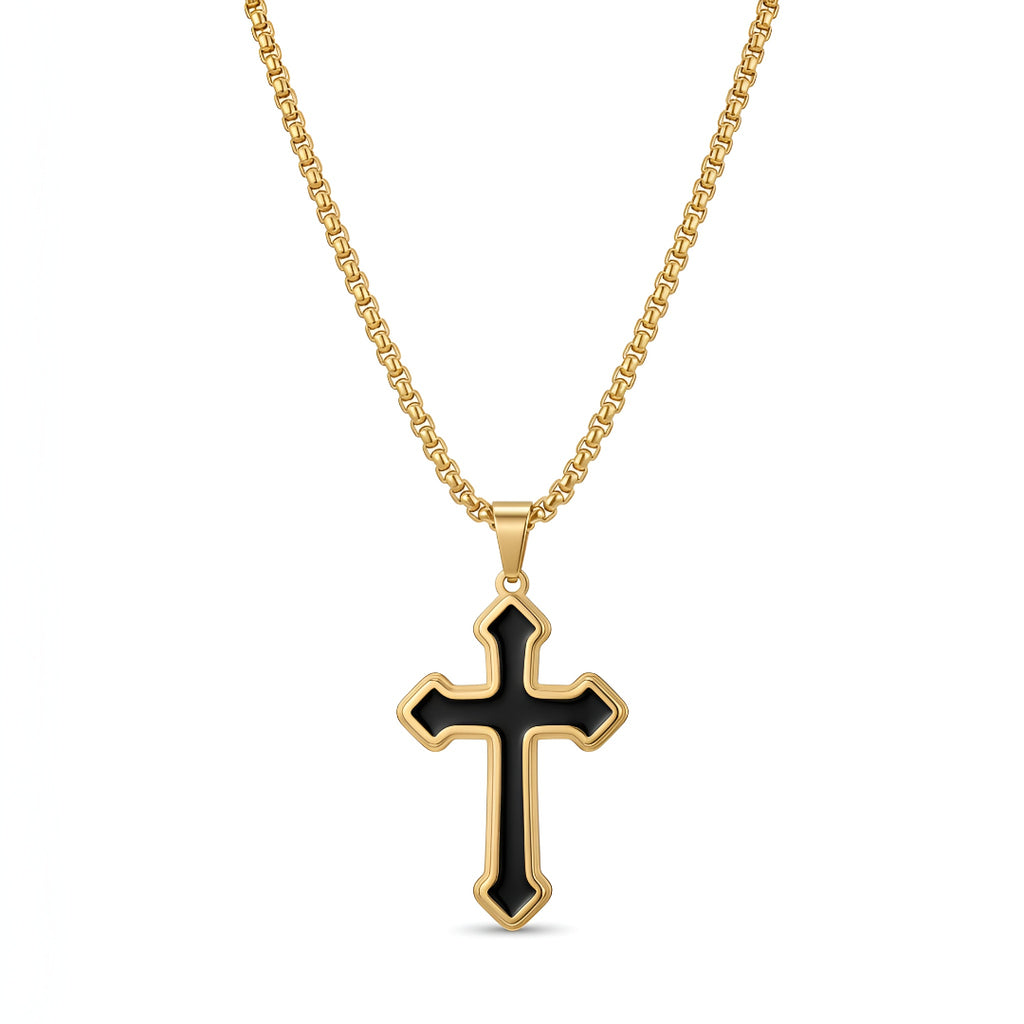 Divine Noir Cross Necklace