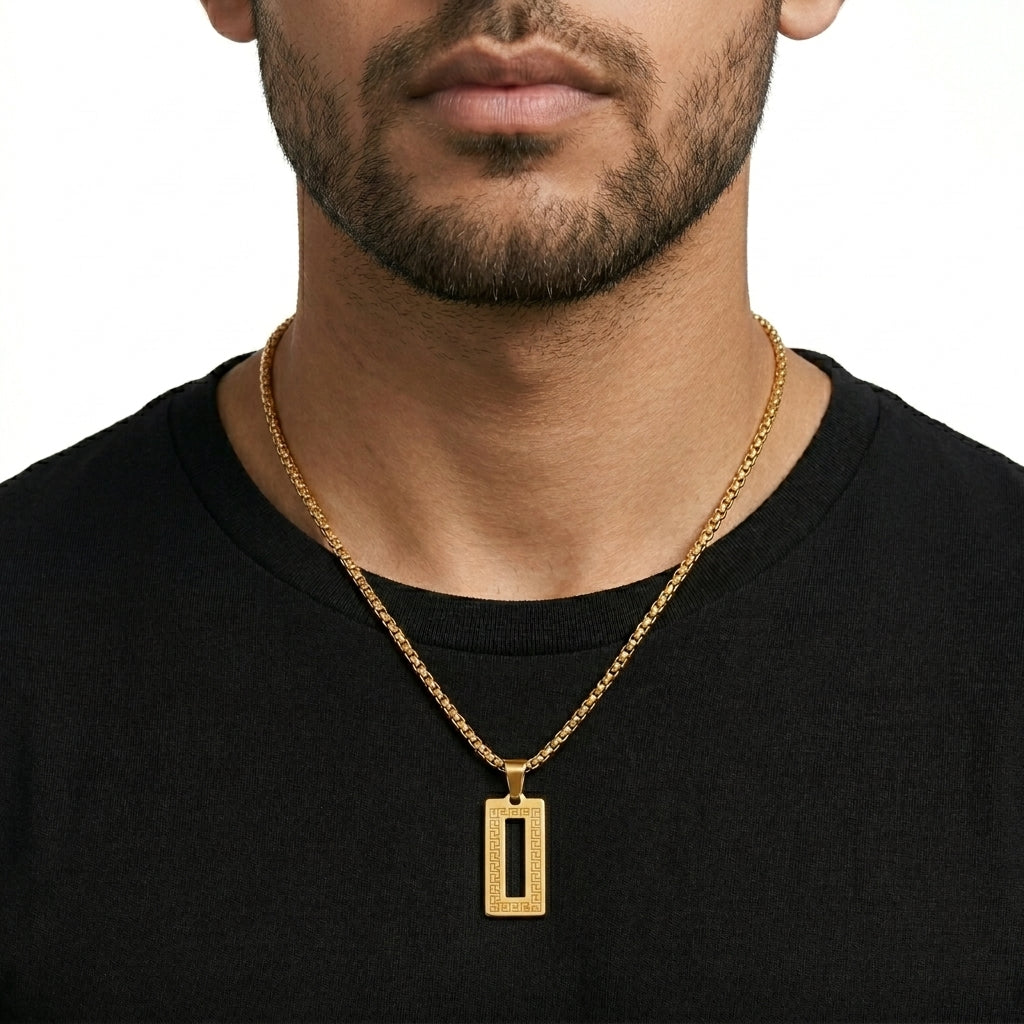 Obsidian Frame Edge Necklace