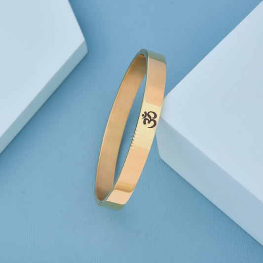 Om Symbol Gold Polished Kada