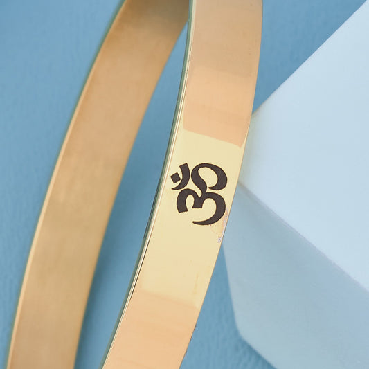 Om Symbol Gold Polished Kada