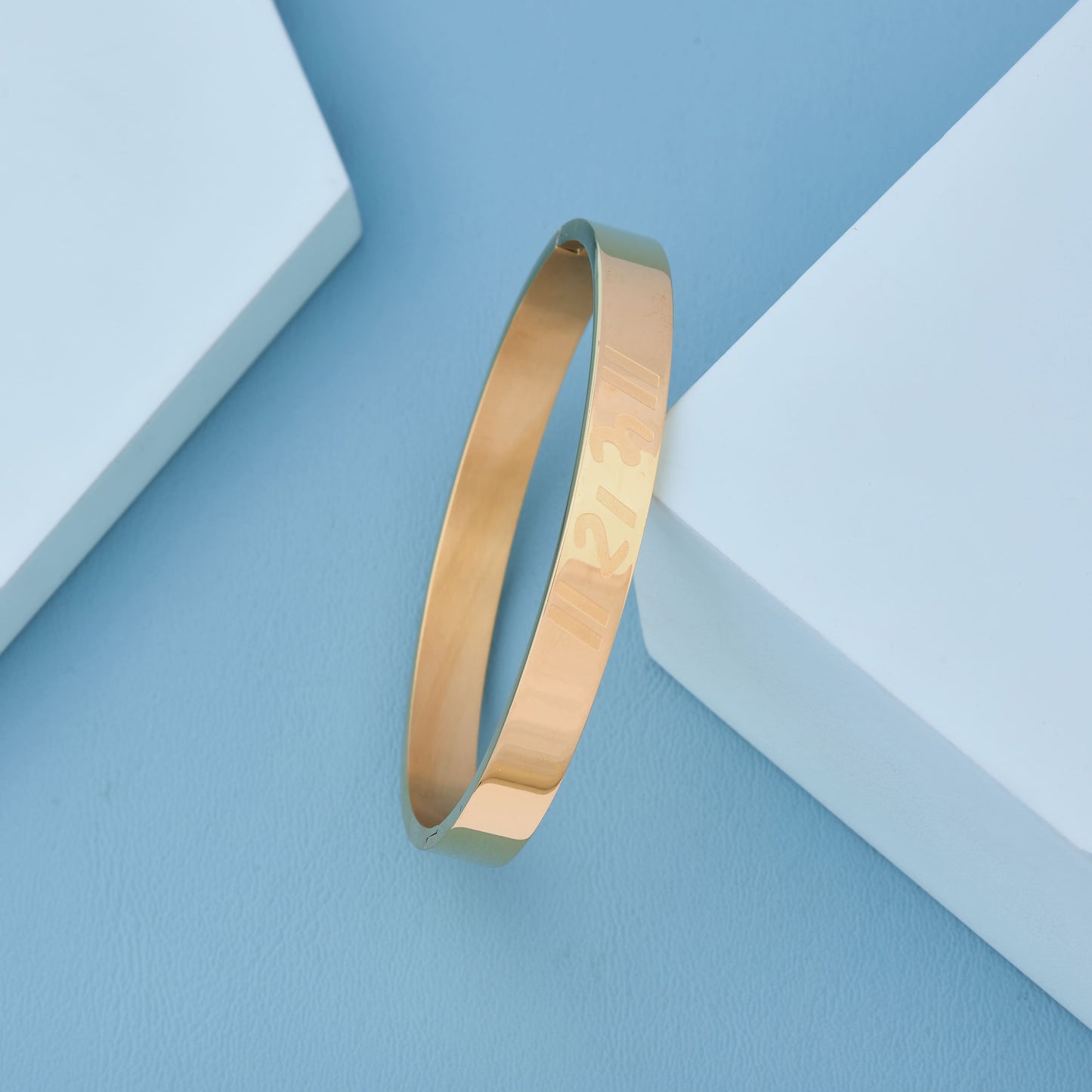 Ram-Inscribed 18K Gold-Plated Kada