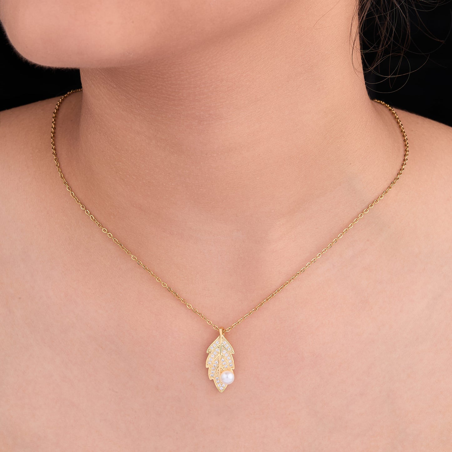 Diamond Leaf Necklace
